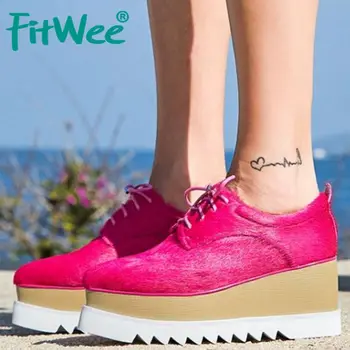 

FITWEE Women Pointed Toe Real Leather Pumps Cross Strap Thick Bottom Fashion High Heels Shoes Woman Daily Pumps Size 33-40