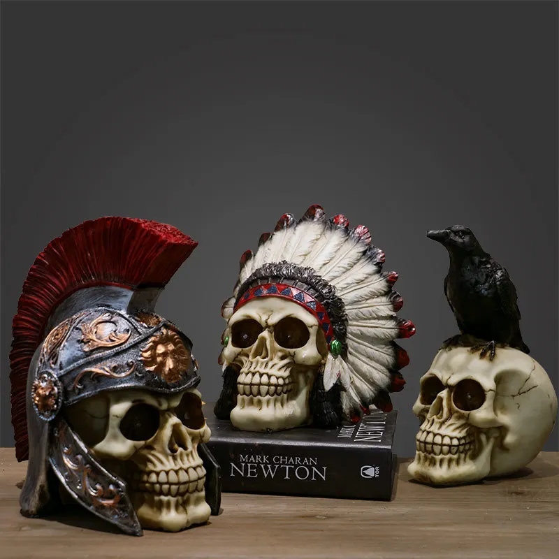 Vintage creative skull-head home swing-window prop decoration restaurant small-set industrial wind vintage home decor