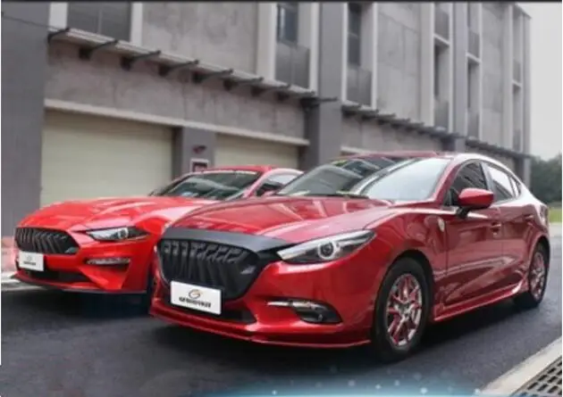 

ABS PAINT CAR FRONT BUMPER RACING GRILLS GRILLE AROUND TRIM COVER FOR Mazda 3 Axela Hatchback / sedan 2017 2018 2019