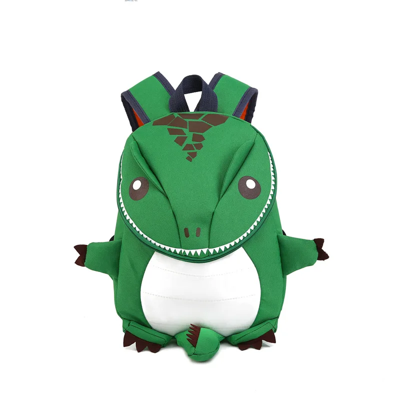 Cartoon Children's School Bag Kindergarten 2-5 Anniversery Backpack Men's And Women's Cartoon Dinosaur Backpack-Parent And Child - Цвет: Зеленый