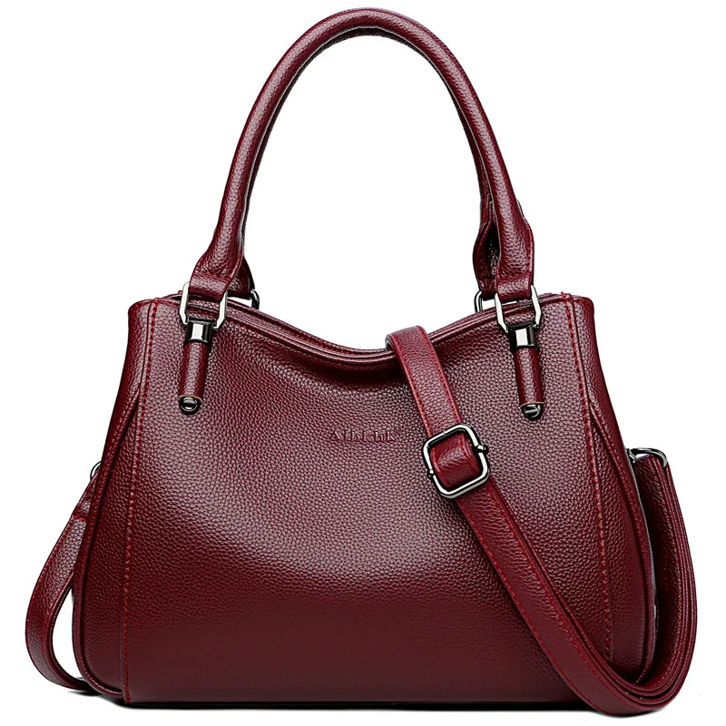 Koop Lederen Luxe Handtassen Vrouwen Tassen Designer Vrouwen Natuurlijke Lederen Handtas Schoudertas voor Vrouwen 2019 Dames Handtassen