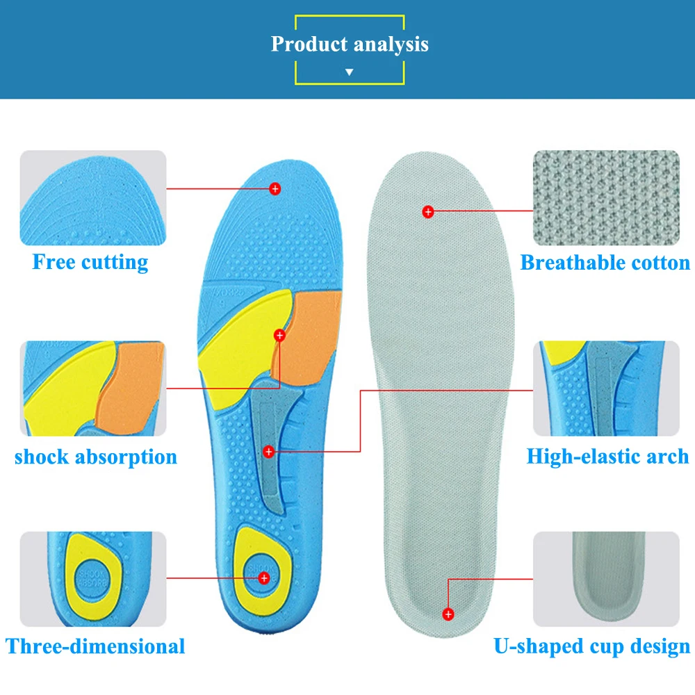 EiD спортивные силиконовые стельки для ног для мужчин и женщин для обуви подошва ортопедическая прокладка для бега амортизация арки