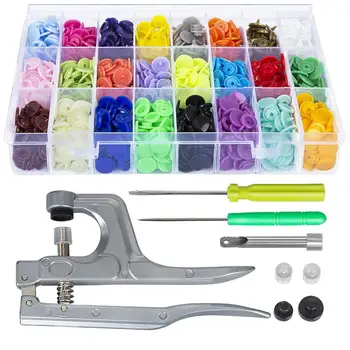 

360 Pcs Snap Buttons with Snaps Pliers Tool Kit DIY Organizer Containers Easy Replacing Buttons For Clothing Snap Pliers Set