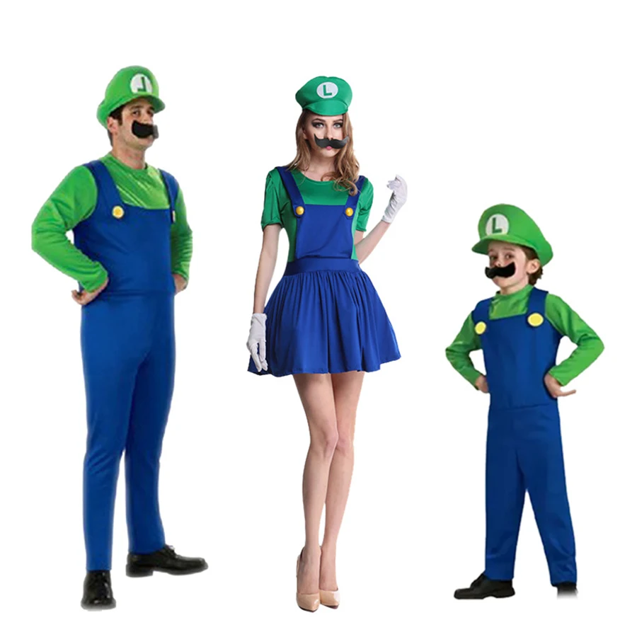 Cosplay&ware Super Mari0 Costume Cosplay Jumpsuit Adults Kids Halloween Dance Fancy Dress Gift Luigi Brothers Costumes Party Outfit -Zentai shop online He1ef768ba7b04018ac1332b98e97fdd9F.jpg
