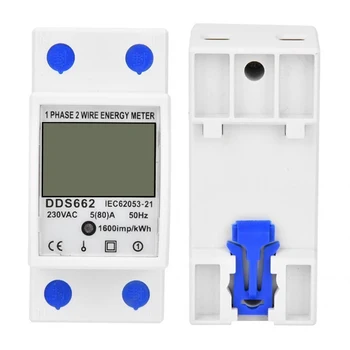 

35mm Din Rail LCD Digital Backlight Single Phase Energy Meter Power Consumption Meter 1 Phase Wattmeter Electronic AC 220V 80A