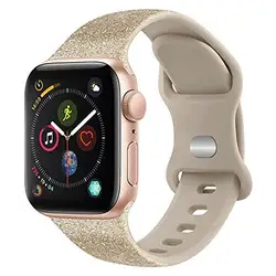 Silicone Sport Strap for Smartwatches - Versatile and Comfortable Watchband Replacement (Bling gold)
