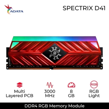 

ADATA XPG D41 RGB PC Desktop Memory RAM Memoria Module 8GB16GB 2X8GB DDR4 PC4 3000MHZ 3200Mhz XPM 2.0 DIMM