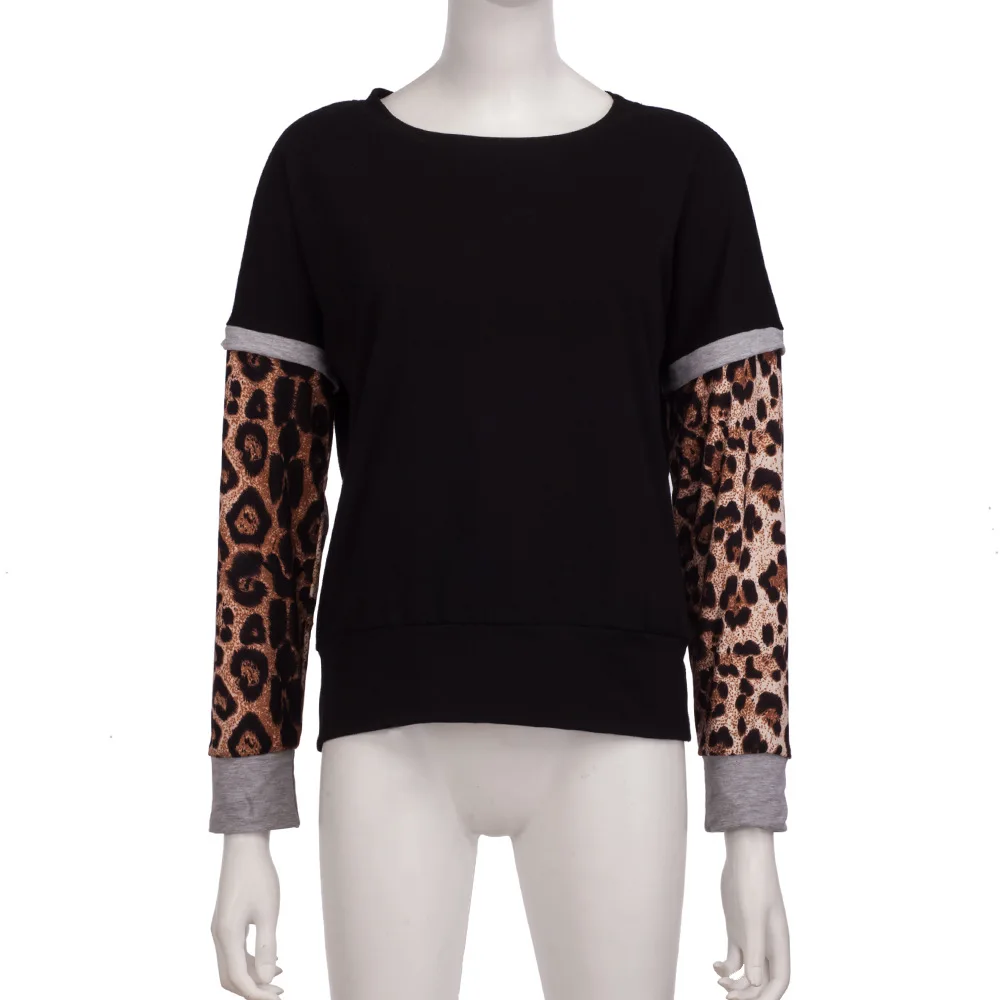 DANJEANER Spring Fashion Leopard Patchwork Sweatshirt Women Long Sleeve Hoodie Loose Women Hoodies Sweatshirts Casual Tracksuit