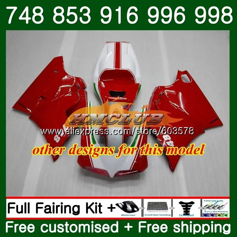 996 для поездок на мотоцикле DUCATI 748 853 916 94 96 97 98 99 01 02 50CL. 96 998 S R 1994 1995 1996 1997 1998 1999 00 2001 2002 красное глянцевое пресс обтекатель