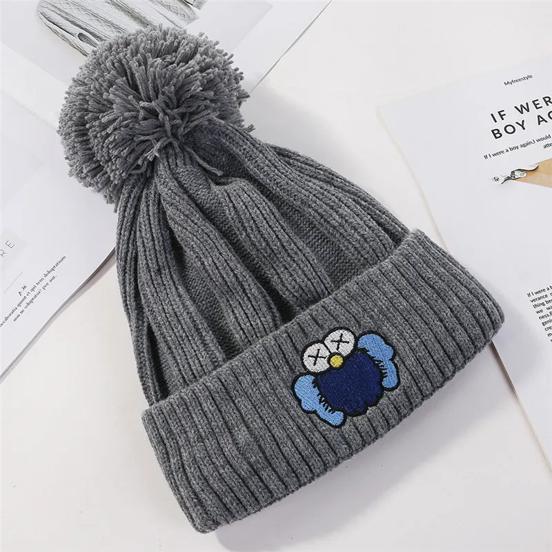 USPOP женские шапки зимние вязаные skullies модные Мультяшные толстые теплые шапки женские шапочки с помпоном