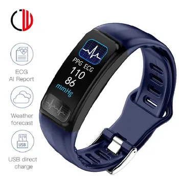 

CZJW P12 ECG PPG health tracker smart watch man fitness bracelet message push weather forecast wearable device electronic watch
