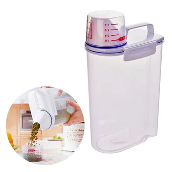 

2L Transparent Food Storage Box Grains Beans Storage Contain Sealed Home Organizer Food Container Refrigerator Storage Box