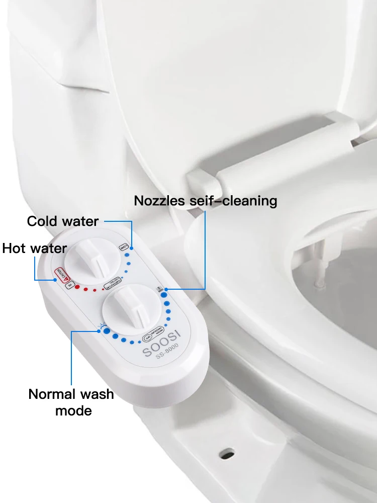 Насадка для биде, не электрическое биде для туалета, самоочищающееся сиденье, насадка-распылитель для биде в пресной воде, механическое мытье задницы, SOOSI 8000