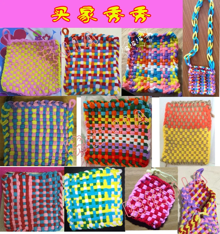 Children Handmade DIY for Making Fabric Wallet Rainbow Weaving Machine Loom Rubber Band GIRL'S Toy
