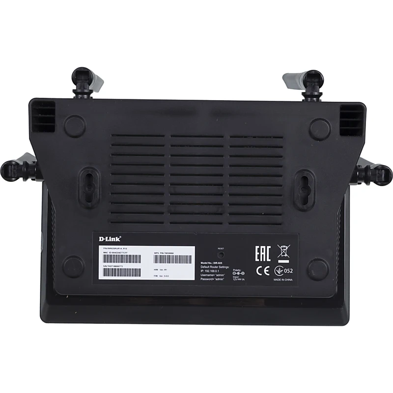 Роутер беспроводной D-Link DIR-825(DIR-825/RU/R1) AC1200 10/100/1000BASE-TX/4G черный