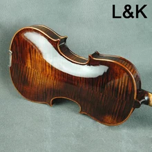 Скрипка ручной работы 4/4 3/4 из массива дерева с тигром темно-коричневая Скрипка для начинающих Профессиональный струнный инструмент с бразильским бантом