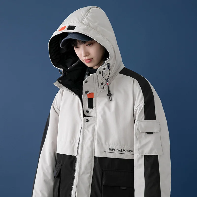 Couple Models Hooded Short Tooling Down Cotton Jacket Thick Padded Jacket Men and Women Unisex Jacket Winter Coat Men