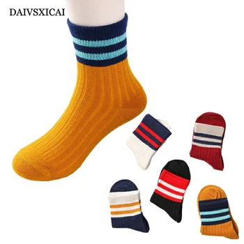 

Daivsxicai Winter Socks Baby Stripe Warm Cotton Socks For Children Comfortable Breathable Kids Tube Socks 5pairs/lot