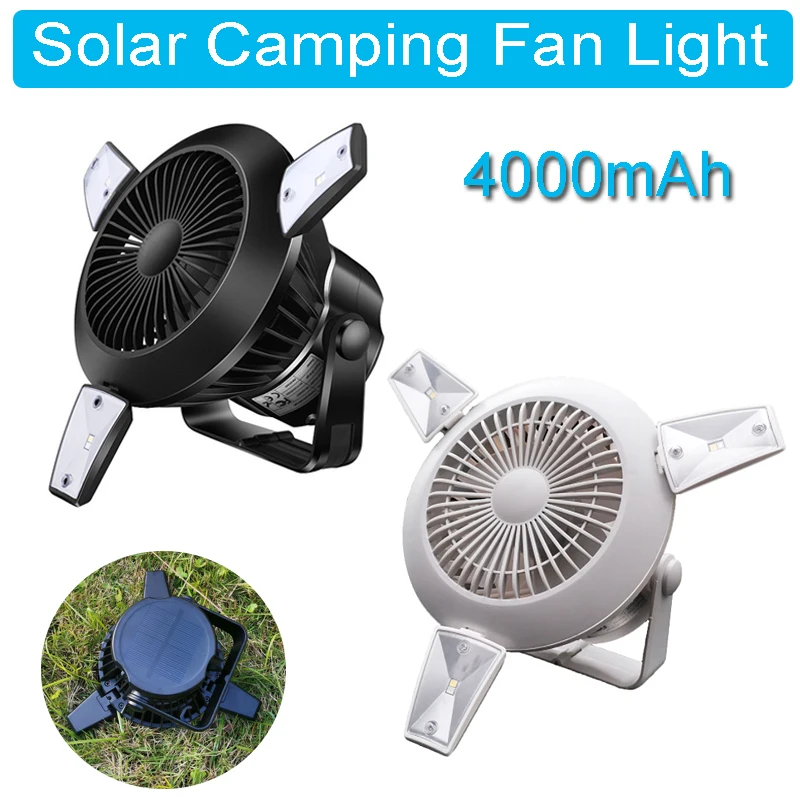 Многофункциональная Солнечная Мощность ed светильник вентилятор на открытом