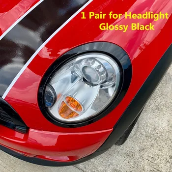 

1 Pair Glossy Black Car Front Headlight Cover Moulding Trim for Mini Cooper R56 Styling Accessories