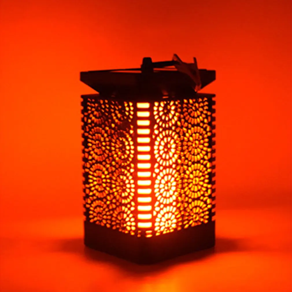 Ретро Солнечный свет моделирования пламени Открытый водонепроницаемый светодиодный подвесной светильник сад декоративный пейзаж лампа