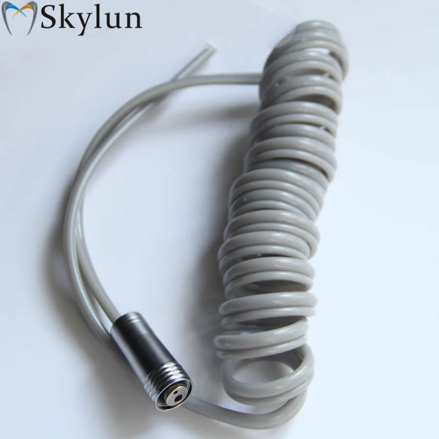 1 шт. стоматологический 2 отверстия наконечник для высокоскоростной бормашины спиральный тип шланга с соединителем стоматологический стул трубки силиконовые трубы SL1117
