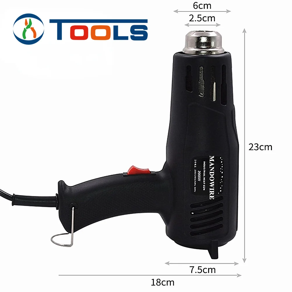 cheap!!!- Heat Gun Power 2000W with Hot Air Gun 500 °C, Overload
Protection with 5 Metal Nozzle Shrink Wrapping/Tubing, Paint Removal