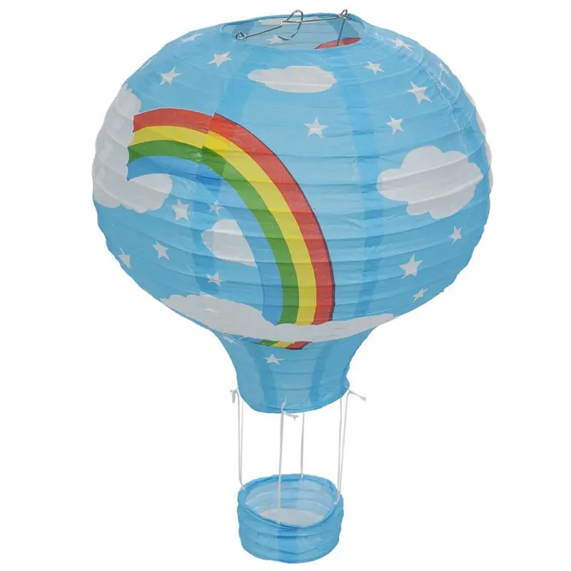 12inch Hot Air Balloon Paper Lantern Lampshade Ceiling Light Wedding Party Decor Blue Rainbow | Дом и сад