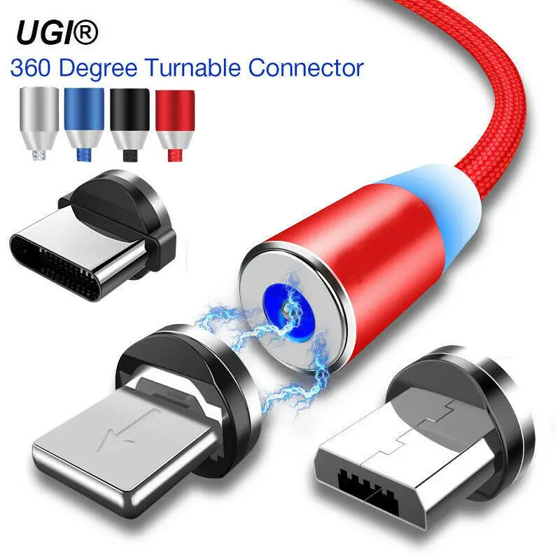

Magnetic Charging Charger Cable 1~3M Micro USB Type C For iPhone 8 7 6S LG Lot