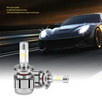 

OUTAD H4 Universal Long Life 50000hrs Perfect Head Dissipation Good Vibration Resistance Stable Emitting LED Headlight