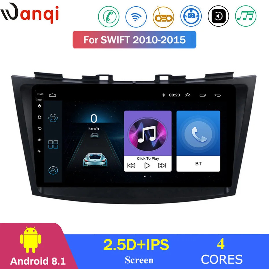 Для Suzuki Swift 2010- автомобильный Радио Мультимедиа Видео плеер навигация gps Android 8,1 аксессуары SWC BT wifi седан без dvd