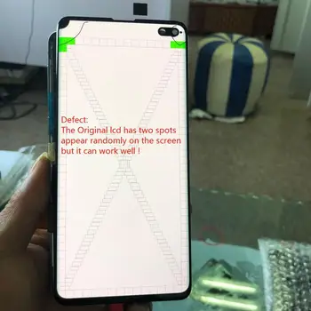 

ORIGINAL LCD For SAMSUNG Galaxy S10 Plus lcd S10+ G975 SM-G9750 G975F S10Plus With two Spots LCD+Touch Screen Digitizer Assembly
