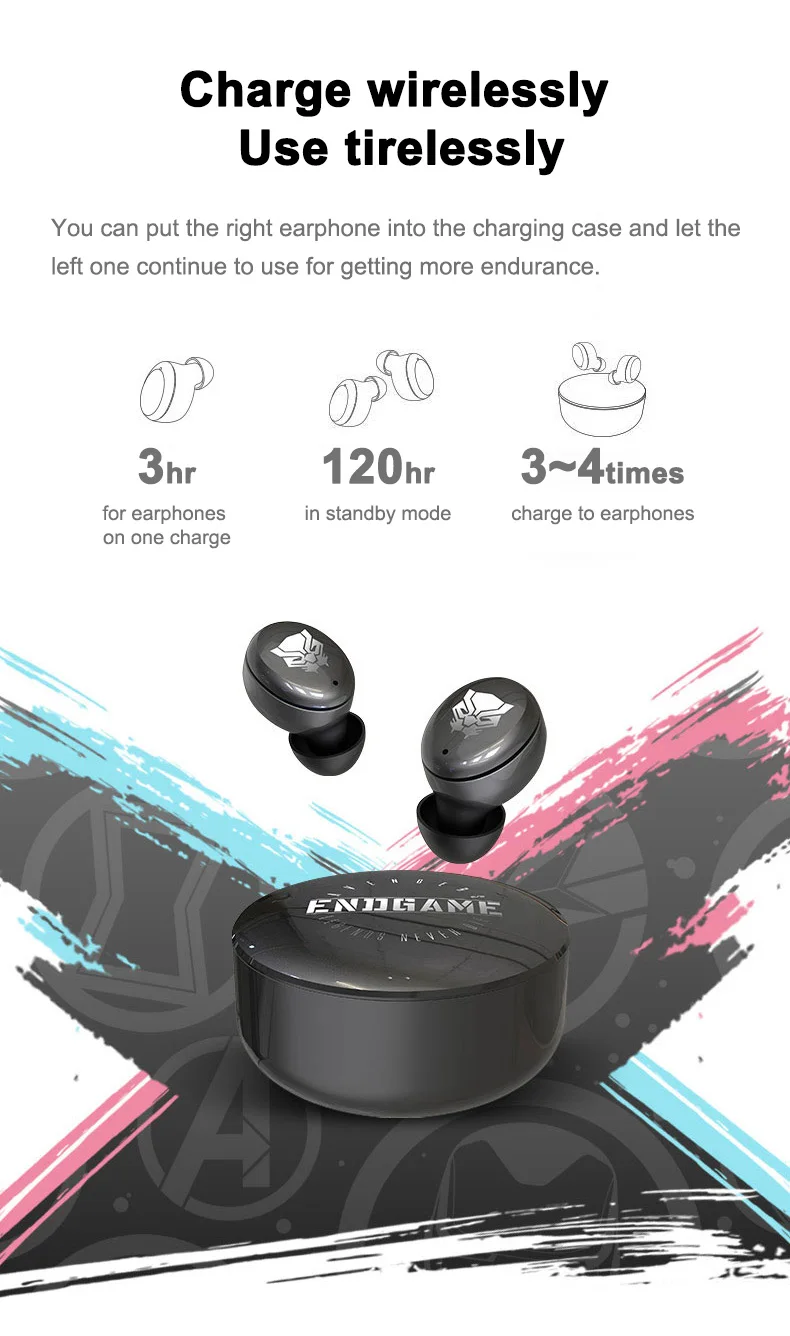 Marvel Certified Designed by Oontz Original Spider Man TWS True Wireless Stereo Earphones IPX5 Bluetooth V5.0 Earbuds