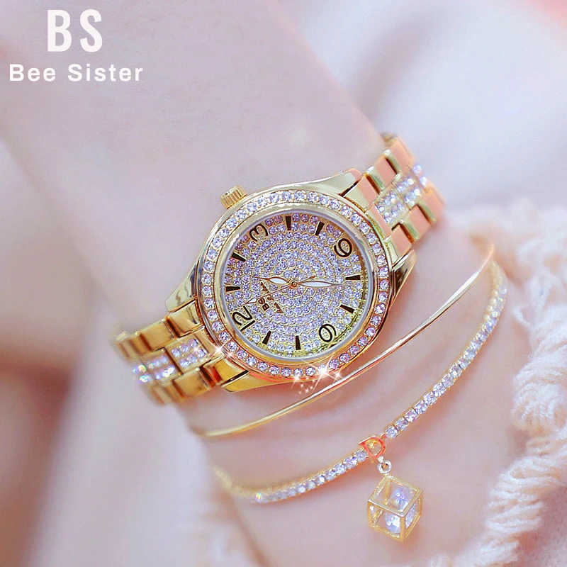

Women Watches Designer Luxury Brand Bling Casual Ladies Quartz Watches Diamond Gold Wirst Watches For Women Female Clock 2019