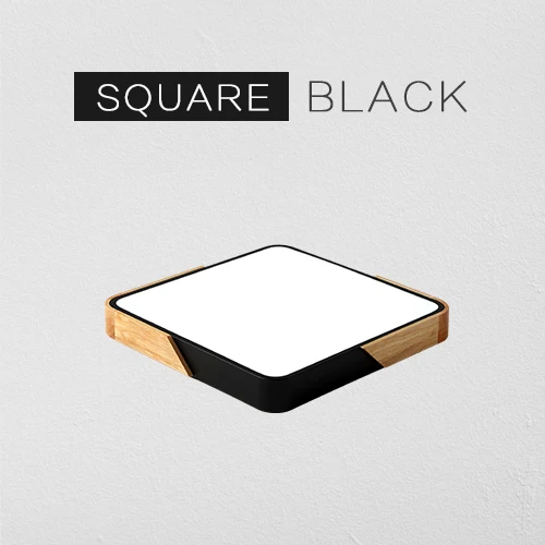 Black Square Современный светодиодный потолочный светильник, ультра тонкий поверхностный монтируемый светильник, приспособление для спальни, холла, деревянная кухонная лампа для домашнего декора, пульт дистанционного управления - Цвет корпуса: Black Square