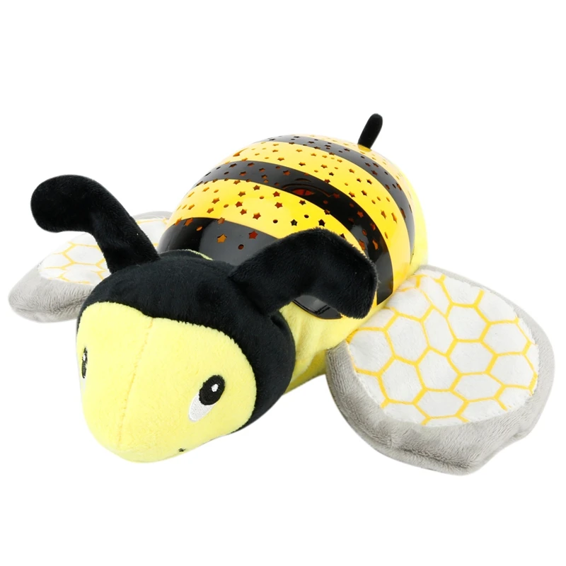 Yellow Bee Детские Мультяшные Проекционные плюшевые игрушки милые музыкальные успокаивающие Детские игрушки милые Проекционные Животные Куклы для младенца спящего хорошо - Цвет: Yellow Bee
