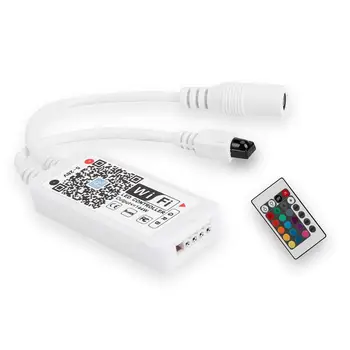 

WiFi RGB Controller for LED Light Strips, Working with Smartphone Alexa Wireless Remote Control 16 Million Color Lighting