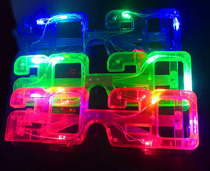 1PCS Random Color Мигающие светодиодные очки светящаяся Подарочная светящаяся головная повязка новогодние вечерние декоративные принадлежности очки аксессуары для волос - Цвет: 1PCS Random Color