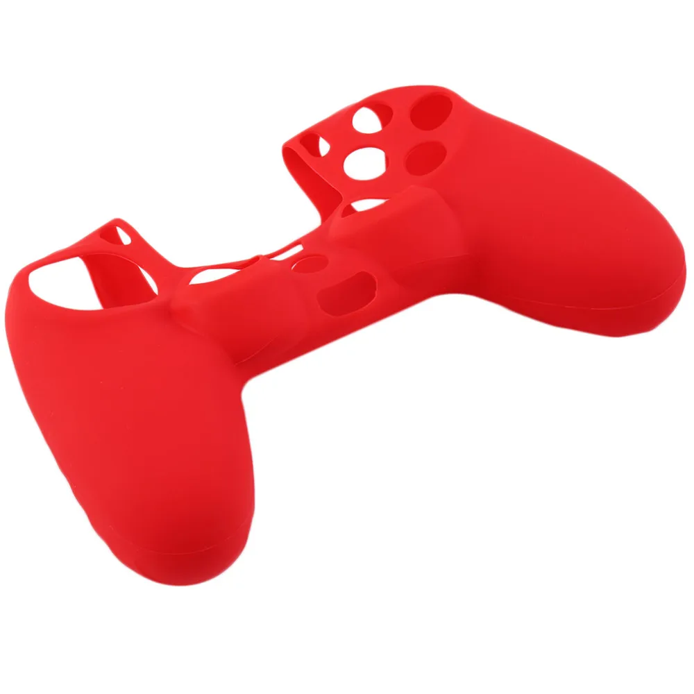 Newest black blue red Soft Silicone Rubber Gel Skin Non-slip Case Cover for PS4 Controller