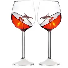 Изысканные европейские Хрустальные стеклянные акульи бокалы для красного вина, стеклянные чашки 300 мл, акульи стильные коктейльные стеклянные чашки