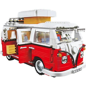 

Compatible Lepining City Technic Blocks The T1 Camper Van Car City Building Blocks Friends Bricks Kids Toys For Children Gift