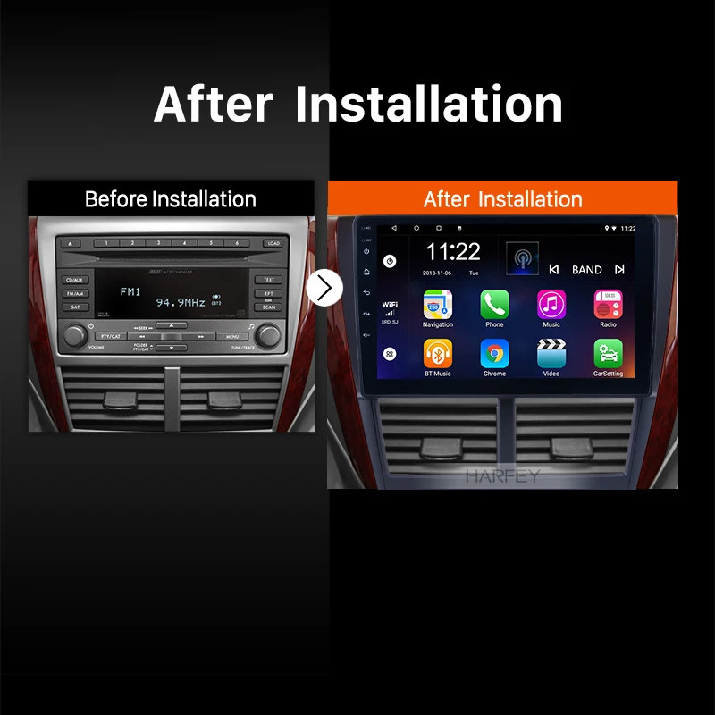 Excellent Harfey Car Stereo 9" HD GPS Navi 2 Din Android 9.0 Unit For Subaru Forester 2008-2012 Head Unit Wifi Bluetooth Multimedia Player 3