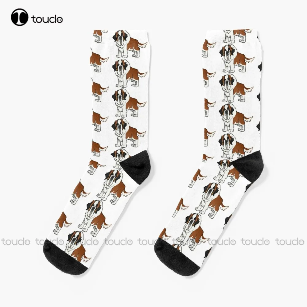 

St. Bernard Socks Men'S Athletic Socks Personalized Custom Unisex Adult Teen Youth Socks 360° Digital Print Hd High Quality