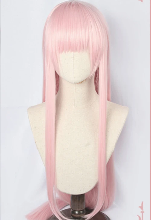 Аниме DARLING in the FRANXX 02 Zero Two косплей парик 100 см Длинные розовые термостойкие синтетические волосы парик+ парик шапка+ Рог лента для волос