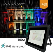 Последний RGB Светодиодный прожектор 20 Вт 30 Вт 50 Вт 100 Вт RGB отражатель прожектор IP68 водонепроницаемый настенный светильник свет 110 В/220 В садовый светильник