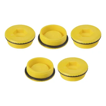 

uxcell Hex Socket Design PE Plastic Male Threaded Sealing Cap Yellow 9pcs 5pcs 52x18mm