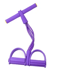 Enhanced Fitness Resistance Training Device with Elastic Pull Rope (Purple)