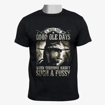 

I Miss The Good Ole Days Clint Eastwood Black T Shirt Size S 3Xl Men'S T Shirts Summer Style Fashion Swag Men T Shirts
