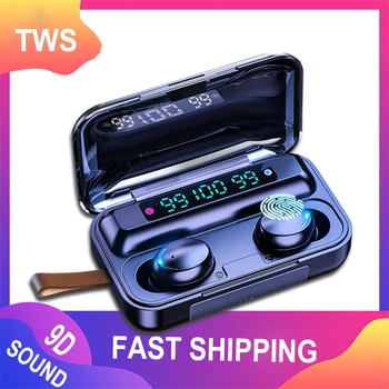 

2200mAh HD Call F9 wireless bluetooth headset Bluetooth 5.0TWS HIFI in-ear sports gaming headset supports iOS/Android phones