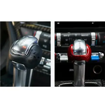 

Replacement Gear Shift Knob Trim Parts Replace 2pcs Red Carbon Fiber Cover
